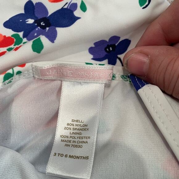 JANIE AND JACK Girl’s Retro Style Flowered One Piece Swimsuit / Size: 3-6 Months - Picture 6 of 6